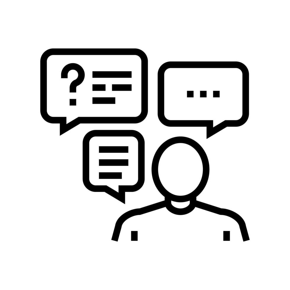 discussion questions and answers line icon vector illustration 10169025