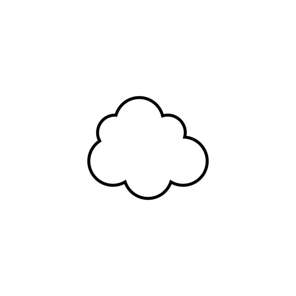 Monochrome outline sign suitable for web sites, books, banners, stores, advertisements. Line icon of simple cloud vector