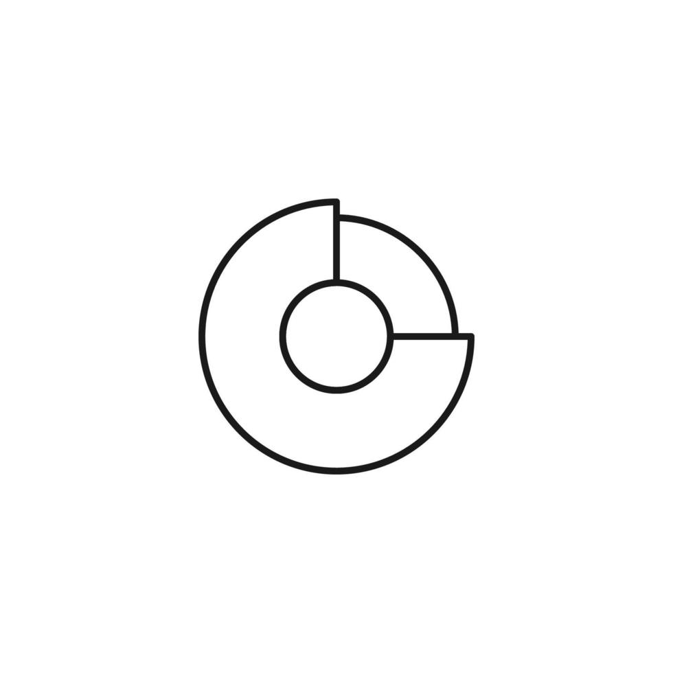 Sign, graphics, infographics, diagram for business. Development concept. Outline symbol and editable stroke. Vector line icon of pie chart