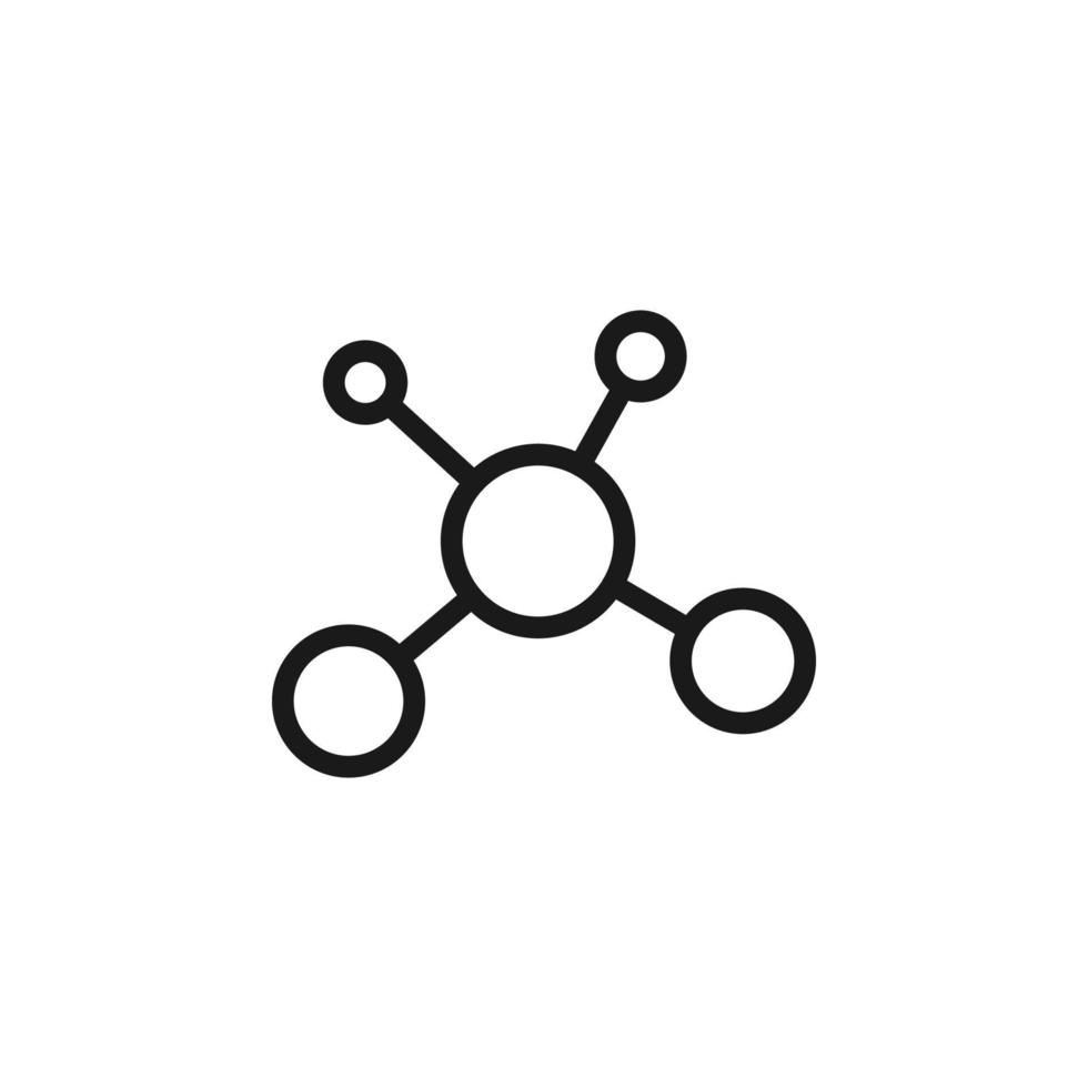 signo de ciencia y educación. símbolo de vector monocromo minimalista. adecuado para anuncios, sitios, artículos, libros. icono de línea vectorial de compuesto químico