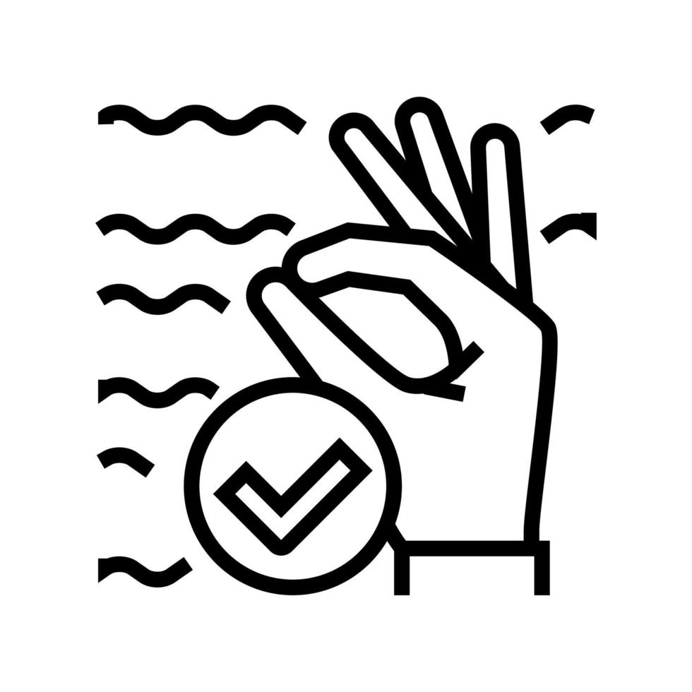 ok diver gesture line icon vector illustration