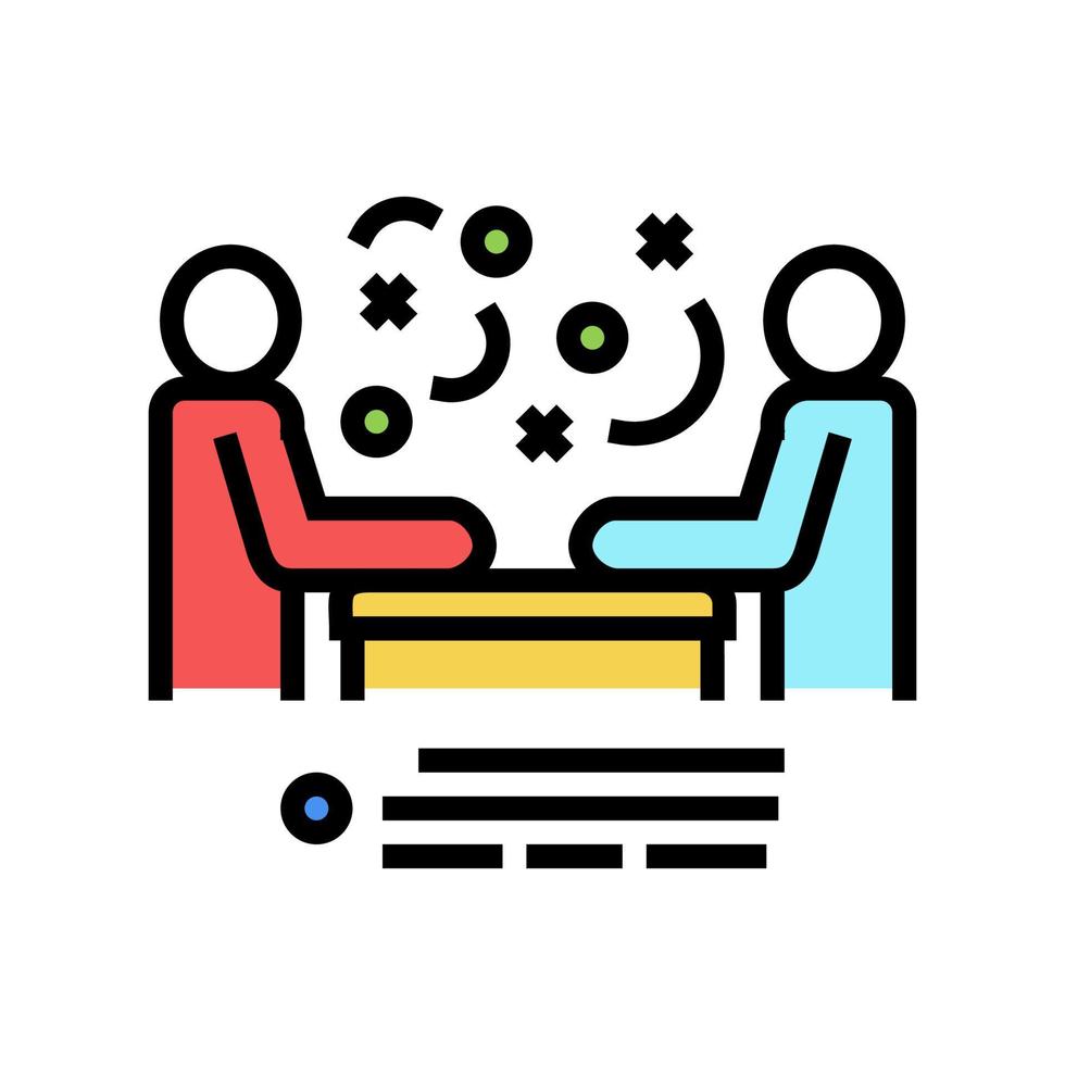 seller and client communication color icon vector illustration