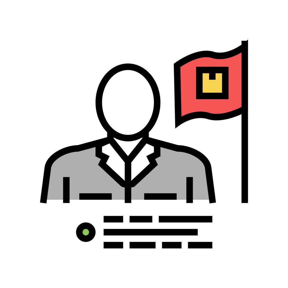 ilustración de vector de icono de color de liderazgo de empresa de entrega