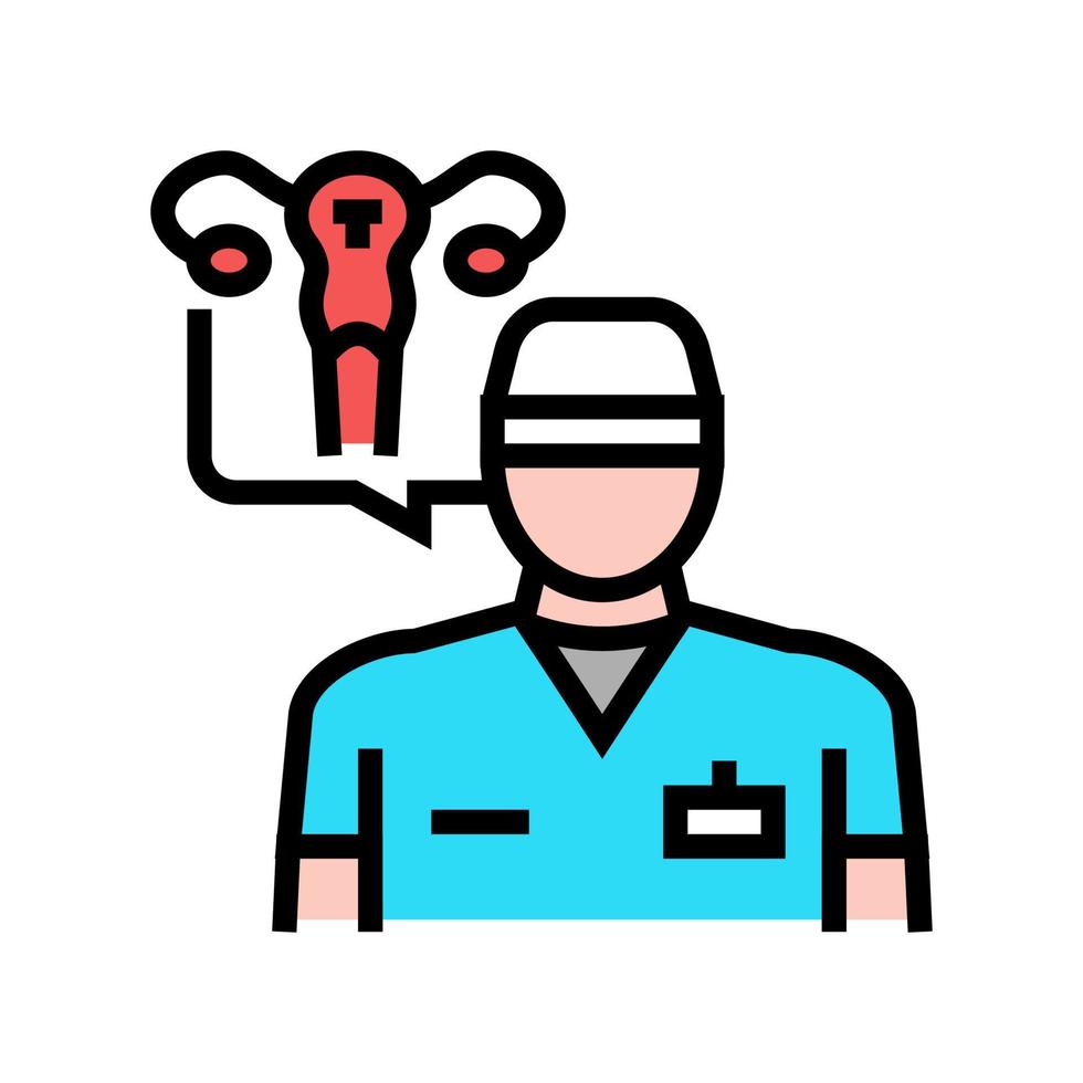 gynecolog doctor color icon vector illustration sign