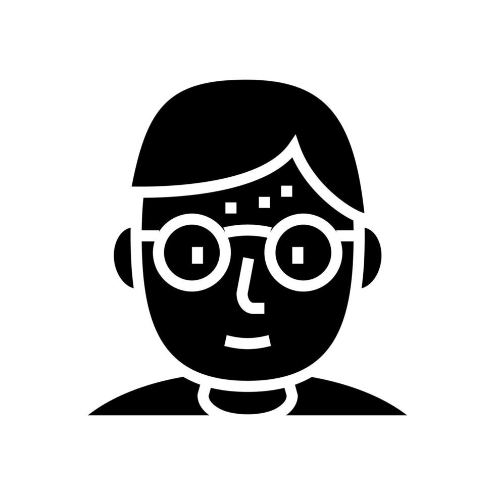 geek humano glifo icono vector ilustración signo