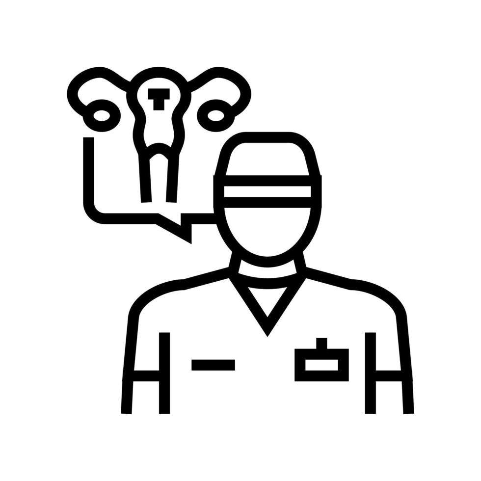 ginecólogo médico línea icono vector ilustración signo