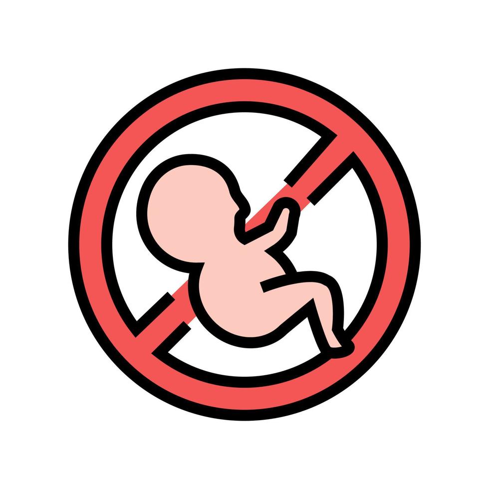 aborto procedimiento médico color icono vector ilustración