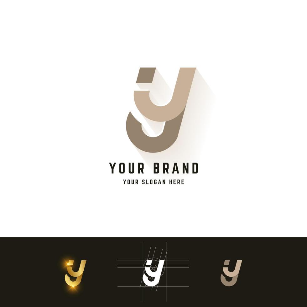 Letter Y or iY monogram logo with grid method design vector