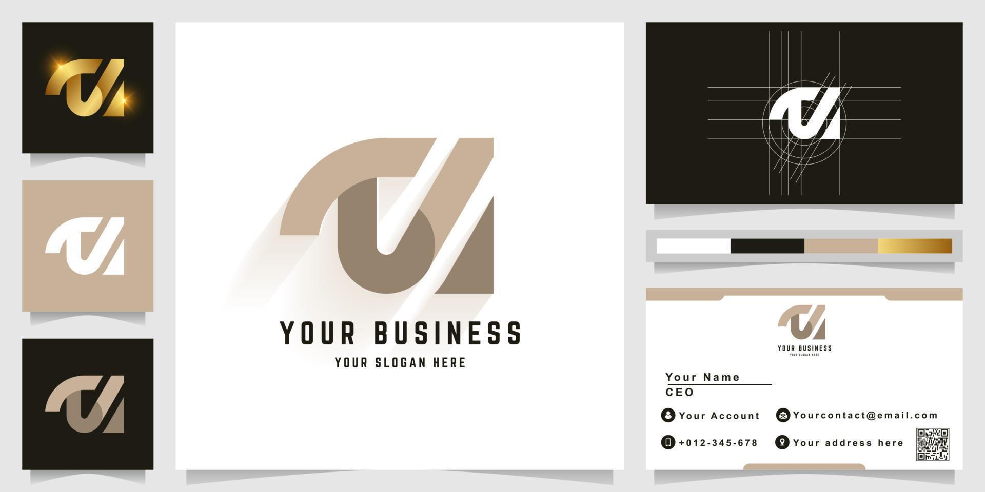 Letter N or TN monogram logo with business card design vector