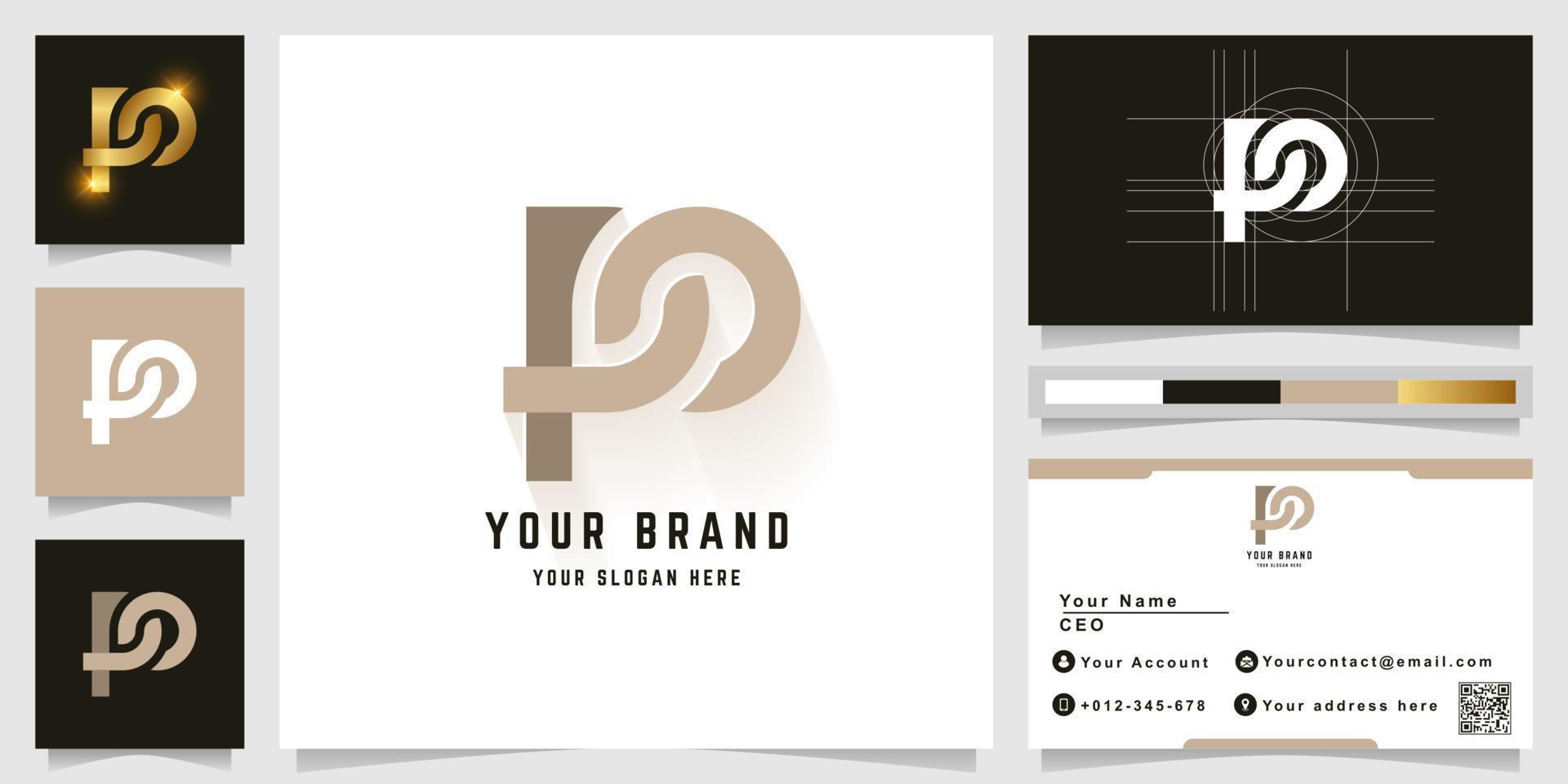 Letter PO or YO monogram logo with business card design vector