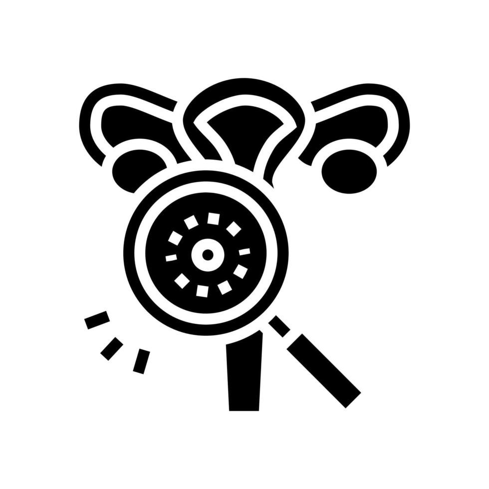 uterus research disease glyph icon vector illustration