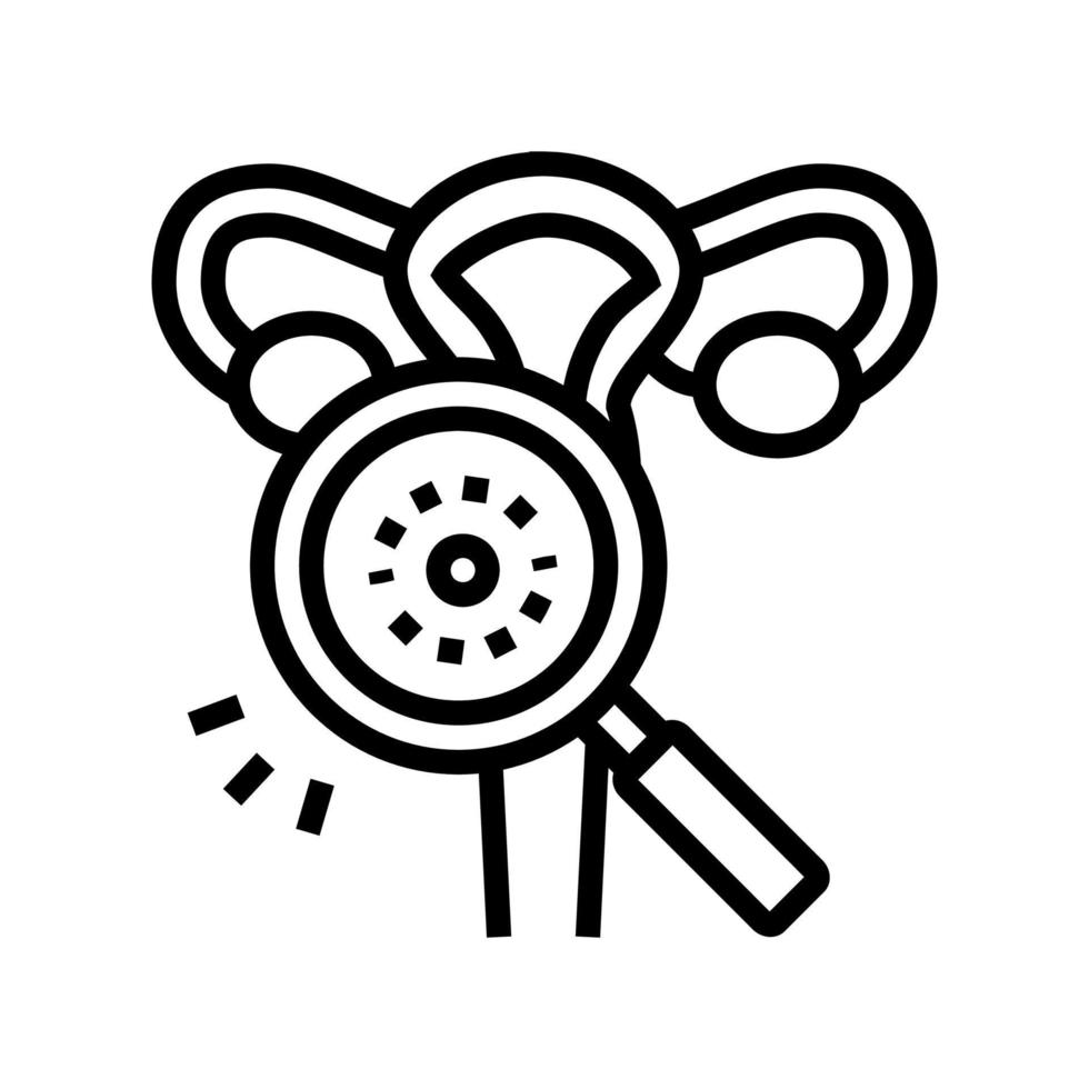 uterus research disease line icon vector illustration