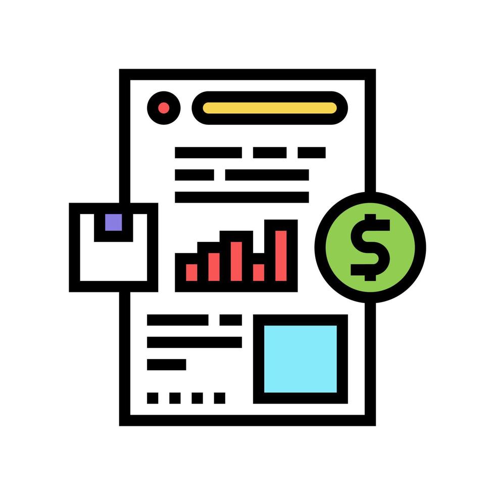 report market research color icon vector illustration
