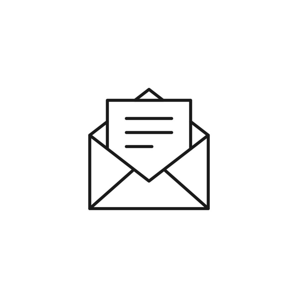 Contact us concept. Signs and symbols of interface. Editable strokes. Suitable for apps, web sites, stores, shops. Vector line icon of letter in envelope