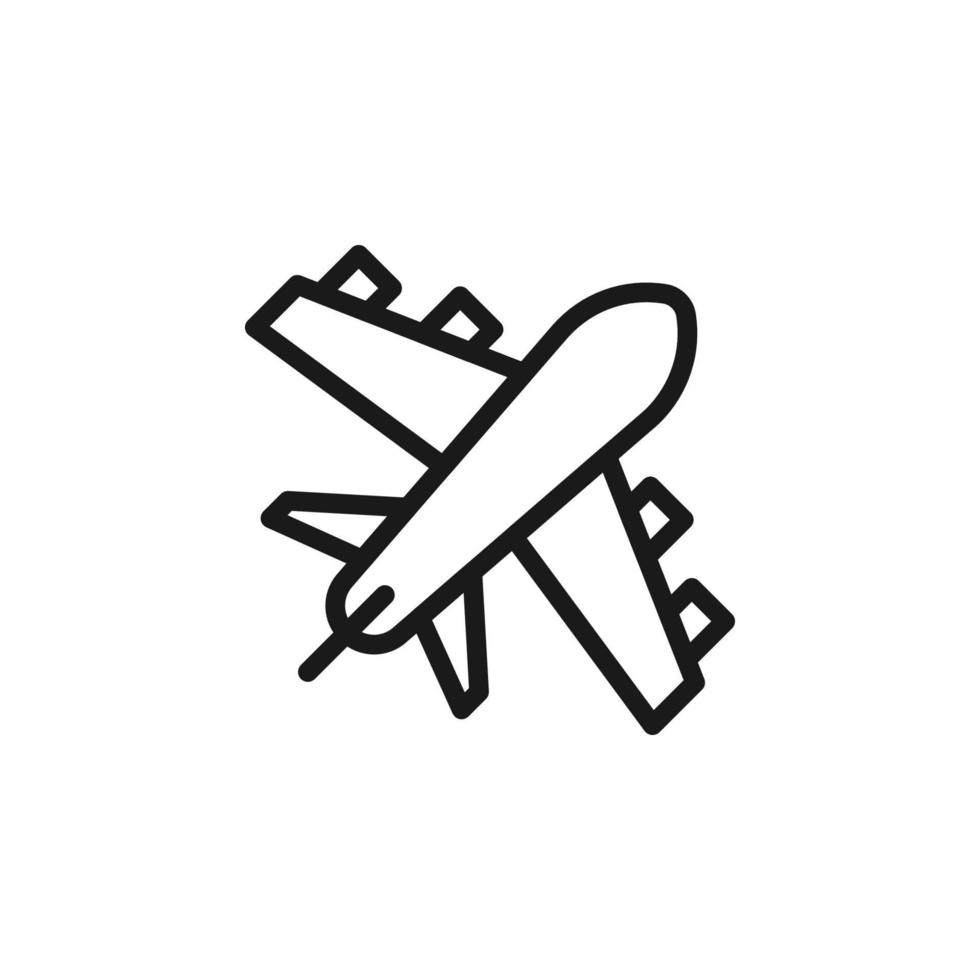 Road, transport, traffic sign. Vector symbol perfect for adverts, store, shops, books. Editable stroke. Line icon of flying airplane