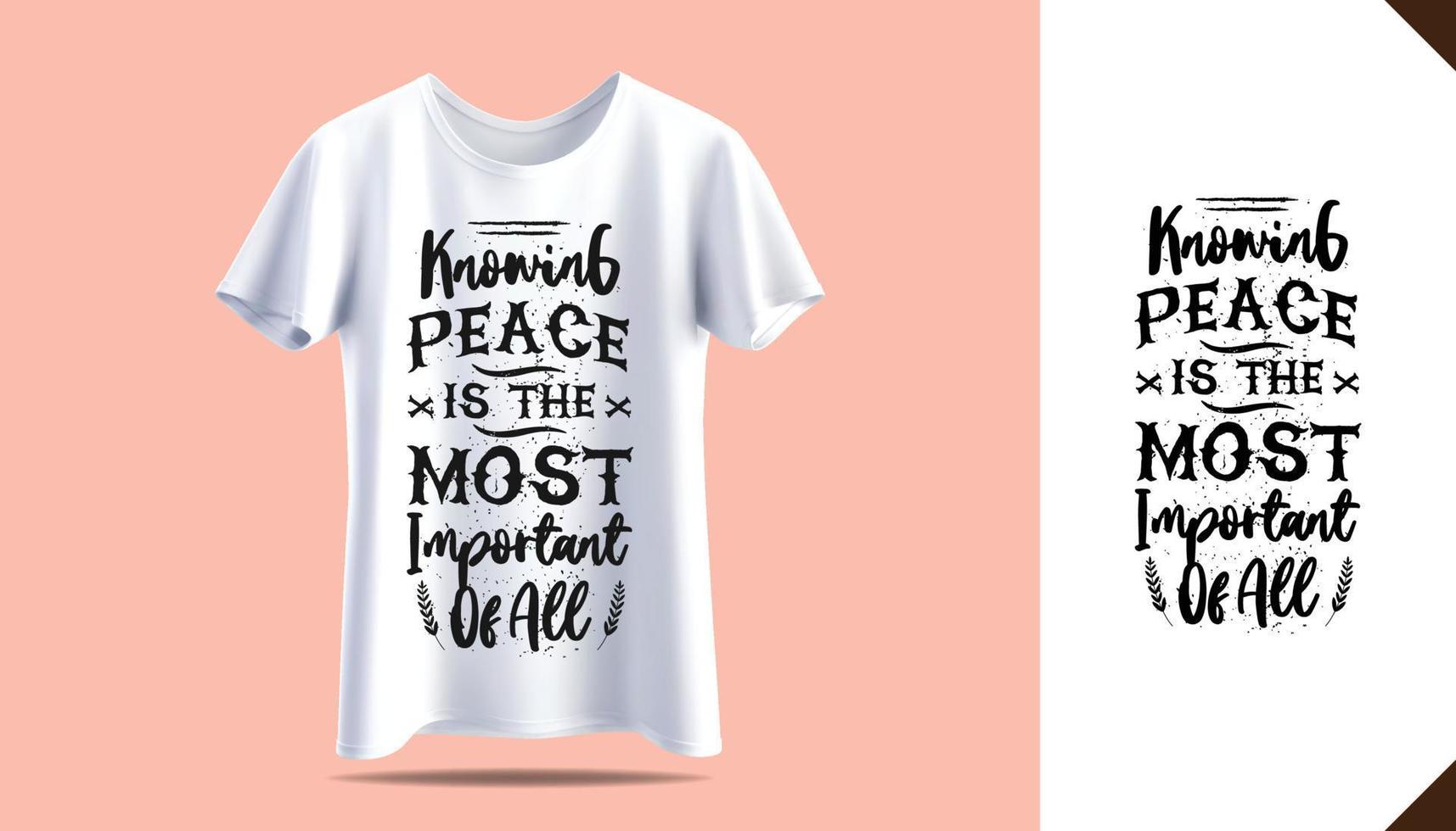 Motivational God quotes typography t-shirt print design. Men's white and black t-shirt with short sleeve mockup. Front view. Vector template