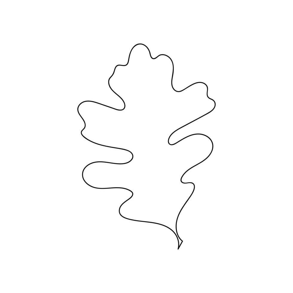 Line monochrome illustration of tree leaf. Suitable for signboards, shops, banners, books etc. Vector silhouette.