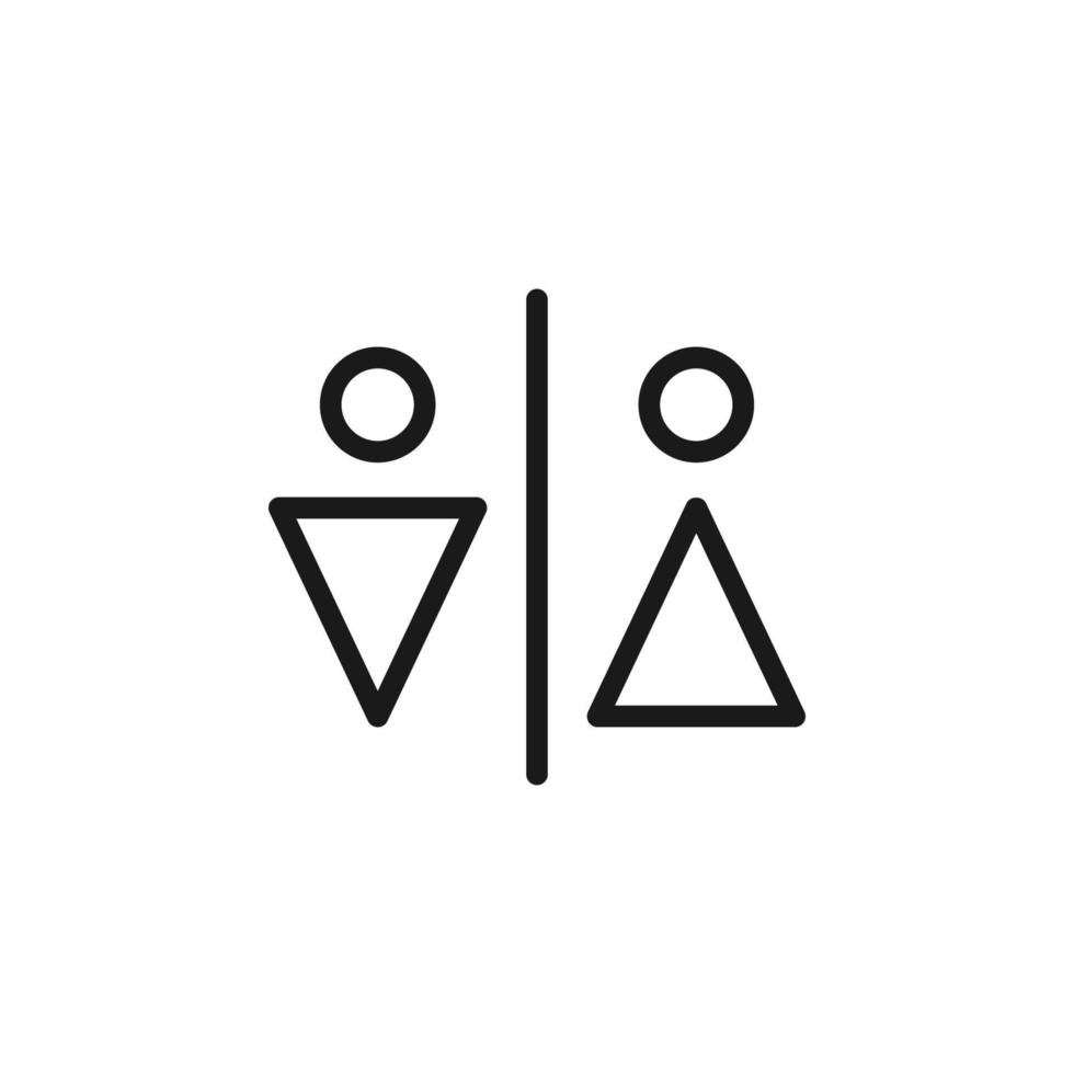 Hotel, holiday, weekend concept. Vector signs drawn in flat style. Perfect for web sites, stores, shops, books. Editable stroke. Line icon of toilet in common place