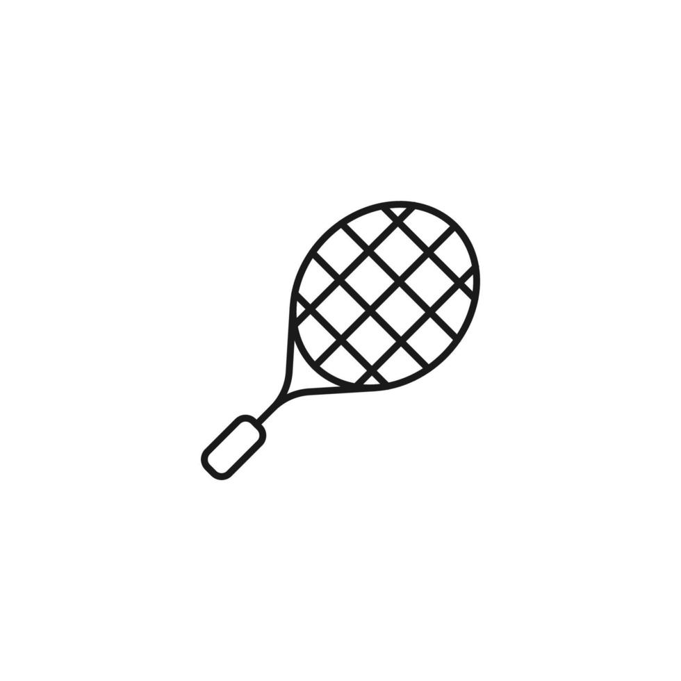 deporte, hobby, concepto de actividad. signo minimalista vectorial dibujado en estilo plano. perfecto para tiendas, comercios, publicidad. icono de línea de raqueta de tenis vector