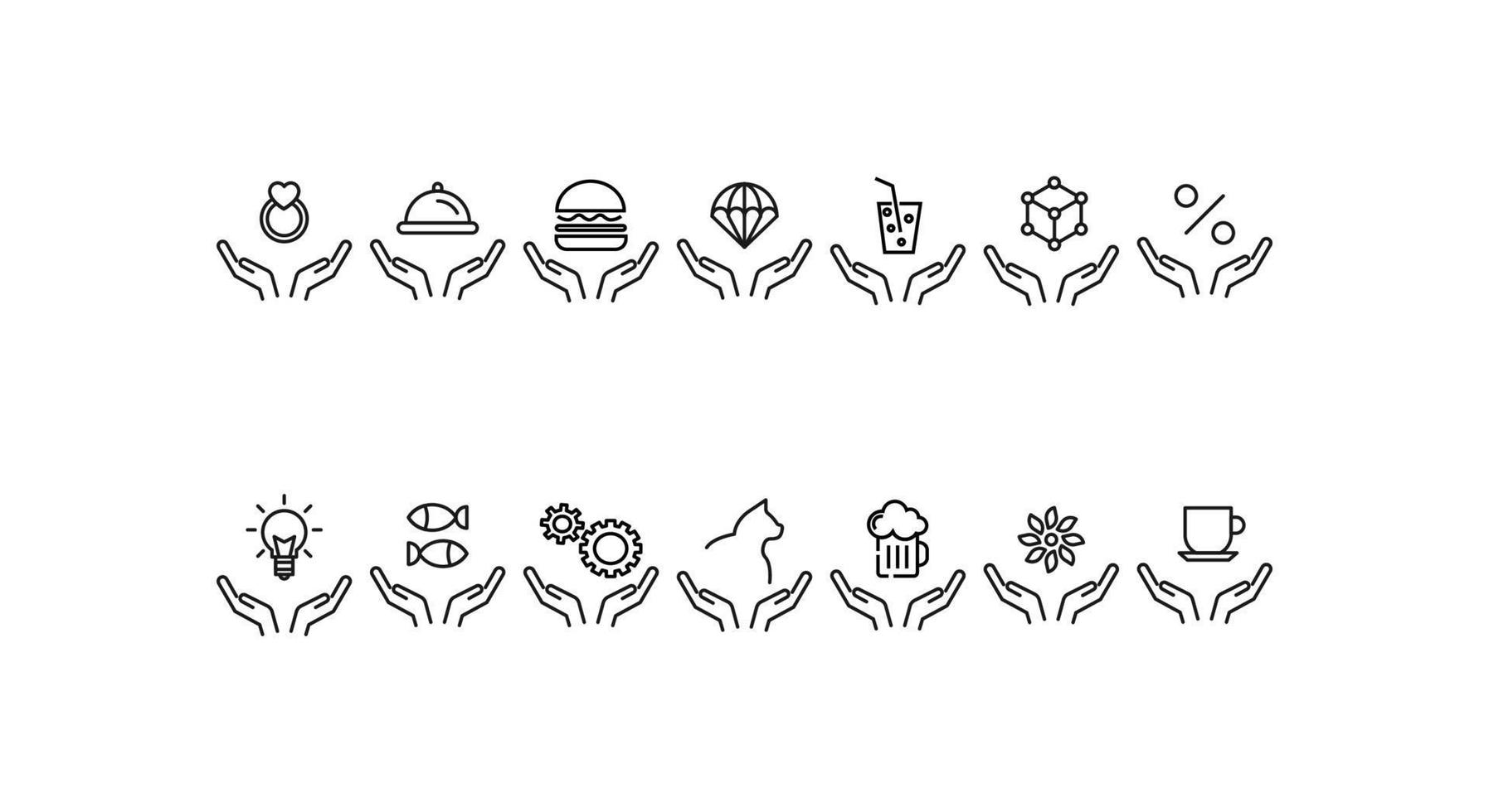 Charity and philanthropy concept. Modern vector outline symbols ...