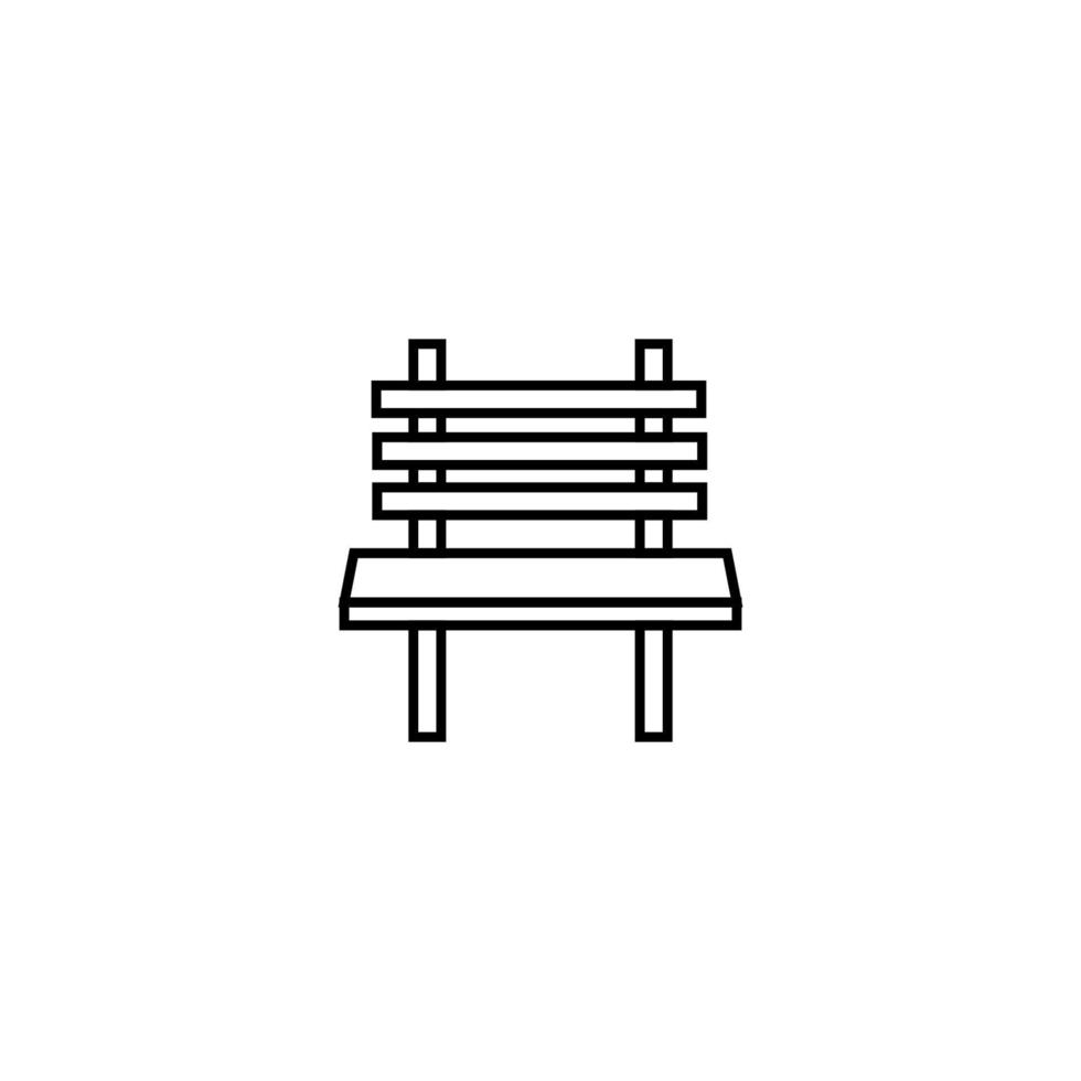 Summer activities, holiday and vacation concept. Vector sign in flat style. Suitable for web sites, stores, articles, books etc. Line icon of bench