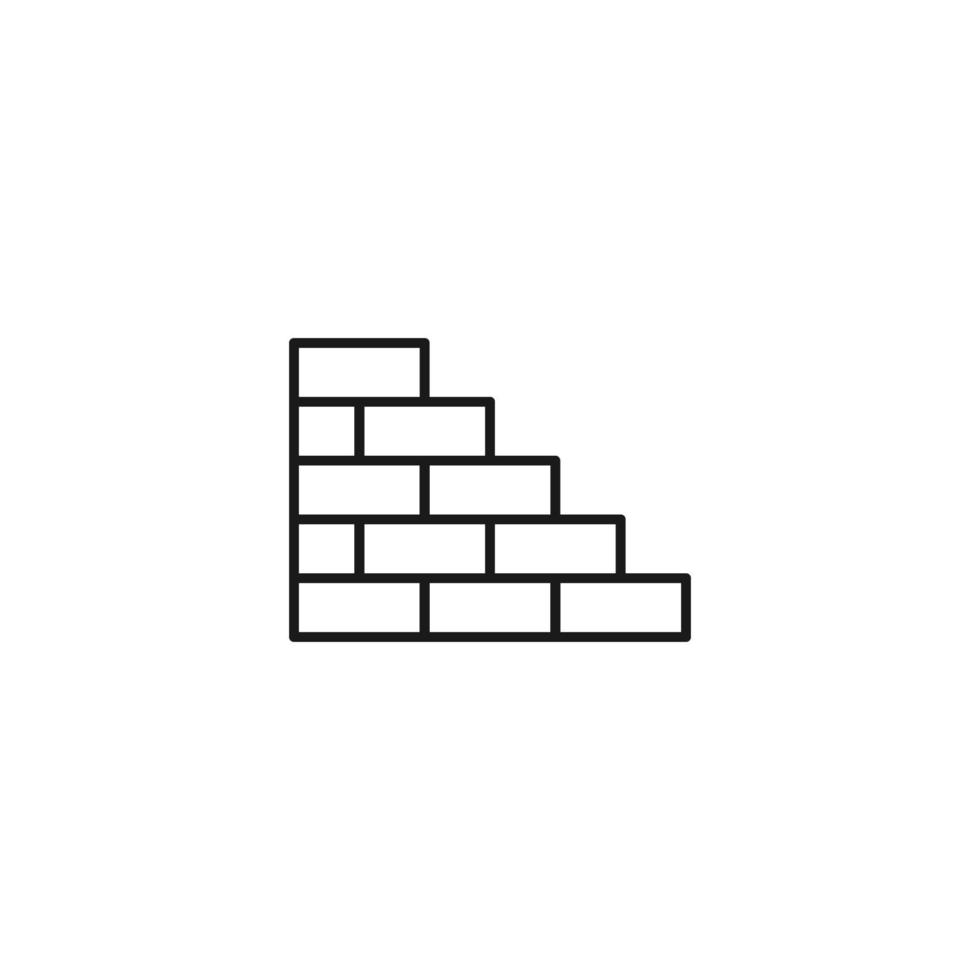 Building and renovation concept. Vector signs and editable stroke. Suitable for stores, shop, web sites, banners, books. Line icon of brick wall