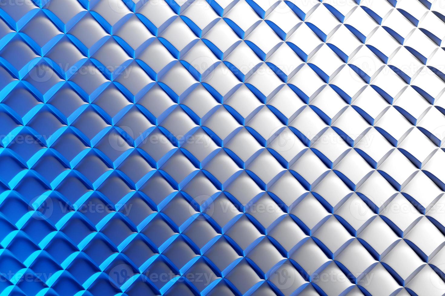 3D rendering. Blue pattern of cubes of different shapes. Minimalistic pattern of simple shapes. Bright creative symmetric texture photo