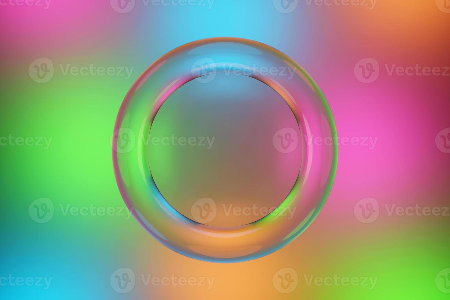 3D rendering abstract    colorful  round fractal, portal  on colorful isolated background photo