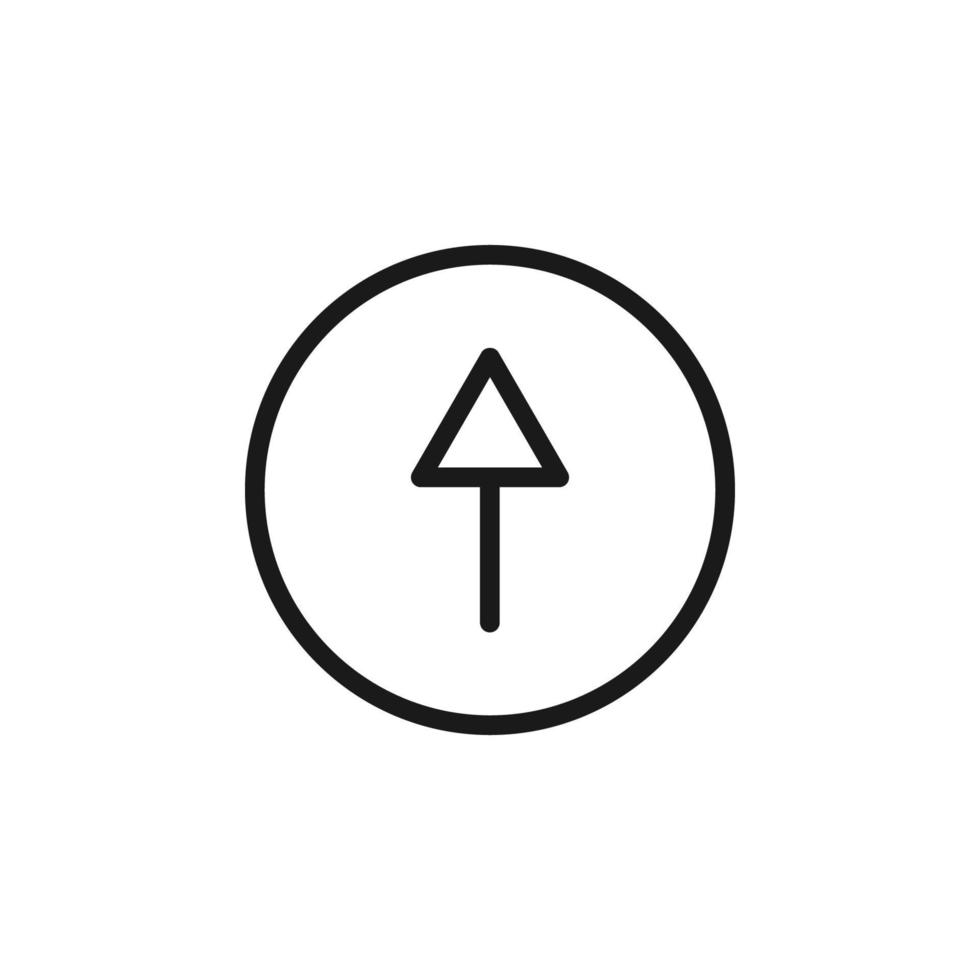 Symbols, signs, interface and internet concept. Simple monochrome illustrations for web sites, stores, apps. Vector line icon of arrow up