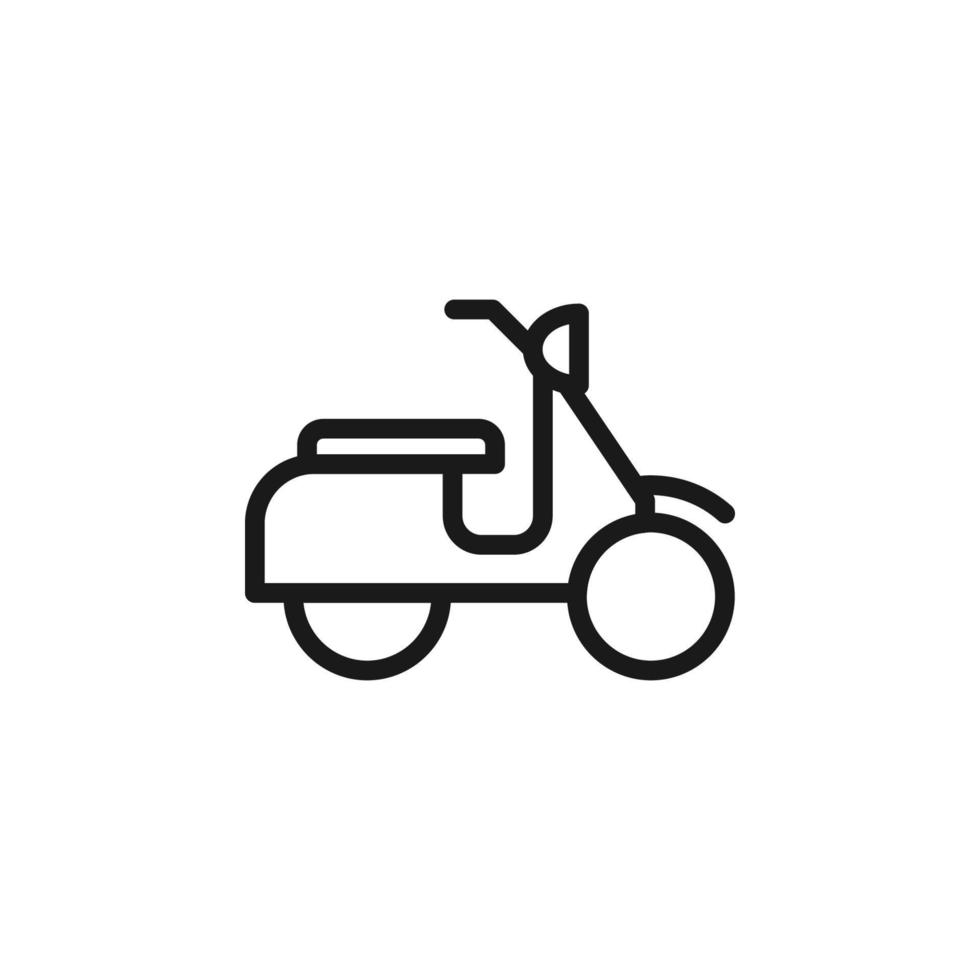 Road, transport, traffic sign. Vector symbol perfect for adverts, store, shops, books. Editable stroke. Line icon of moped