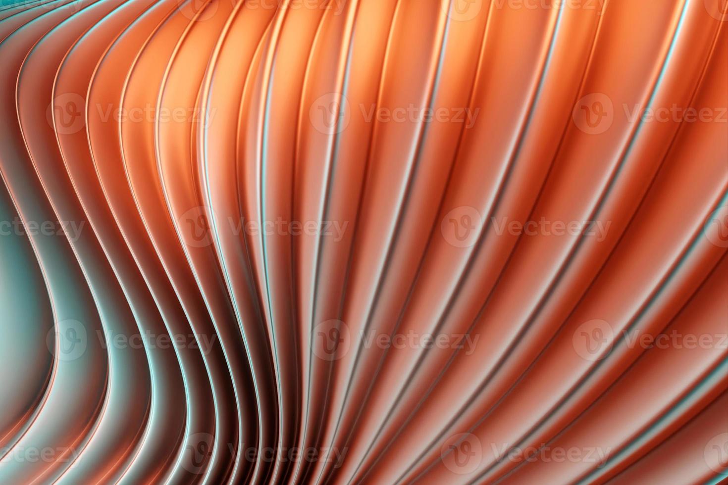 3d illustration of   orange  glowing color lines.  Technology geometry  background. photo