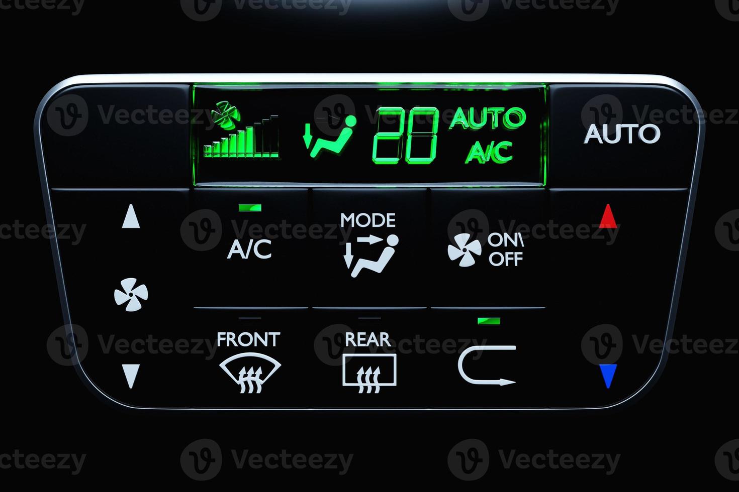 Buttons for turning on the car air conditioner on the climate control panel, 3D illustration photo