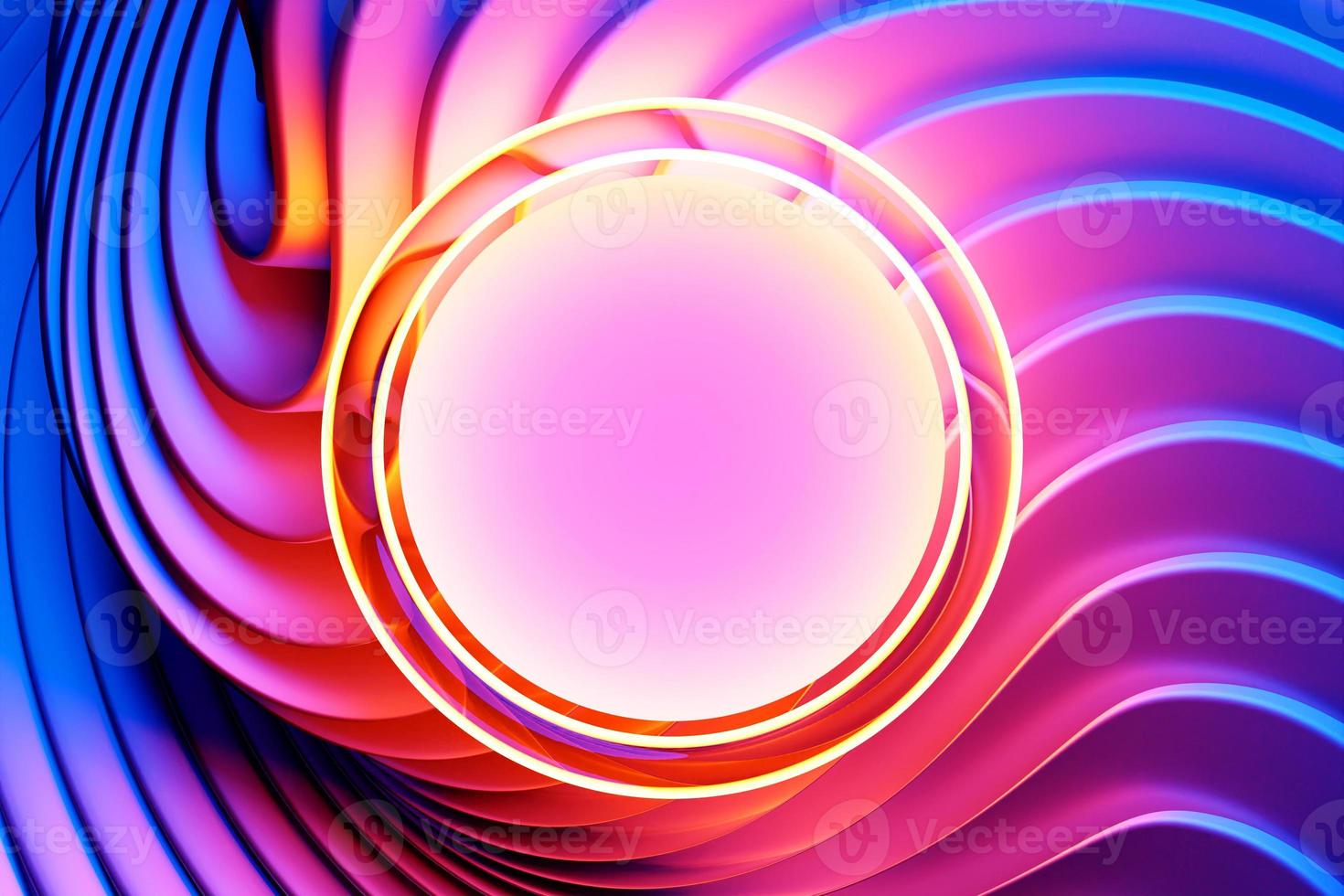 Ilustración 3d de un portal de un círculo, pasarela. foto