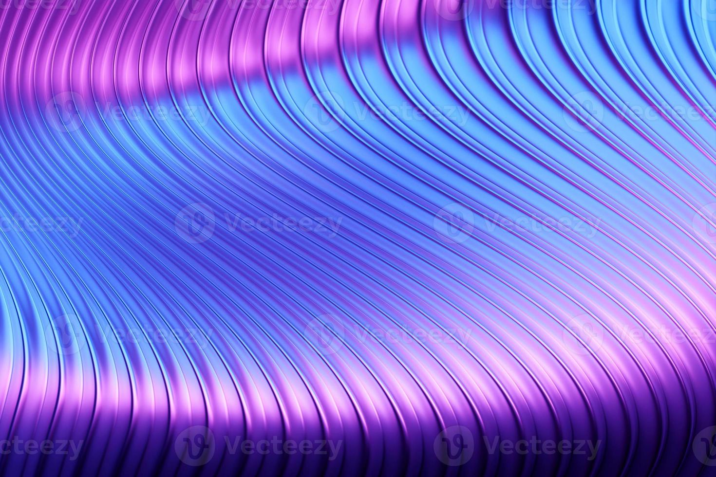 rayas geométricas similares a las olas. patrón de líneas de cruce brillante azul y rosa abstracto. ilustración 3d foto