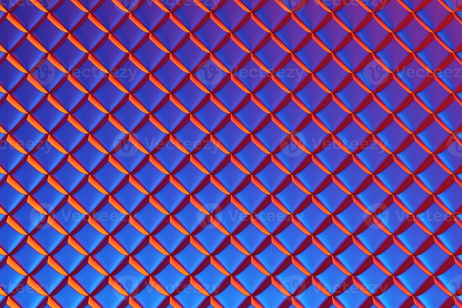 3D rendering. Blue and pink pattern of cubes of different shapes. Minimalistic pattern of simple shapes. Bright creative symmetric texture photo