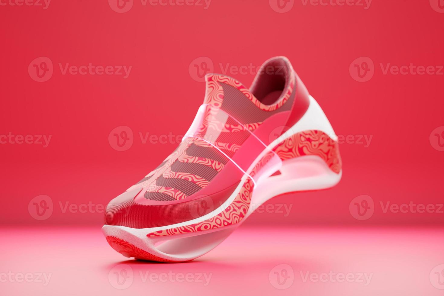 Red  sneaker premium 3d Render  on a  monochrone  background photo
