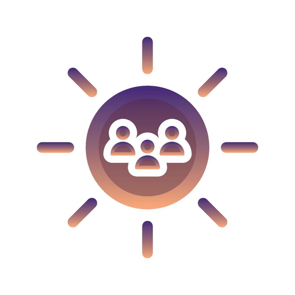sun community logo gradient design template icon element vector