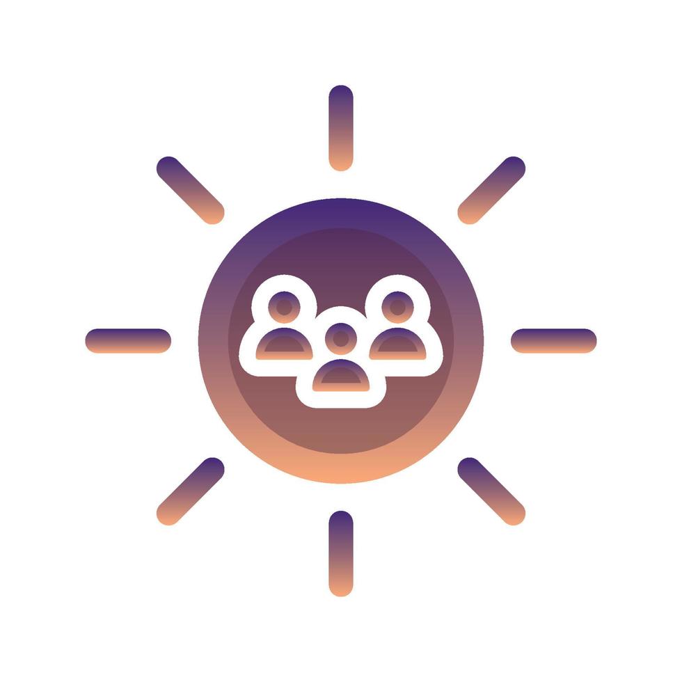 sun community logo gradient design template icon element vector