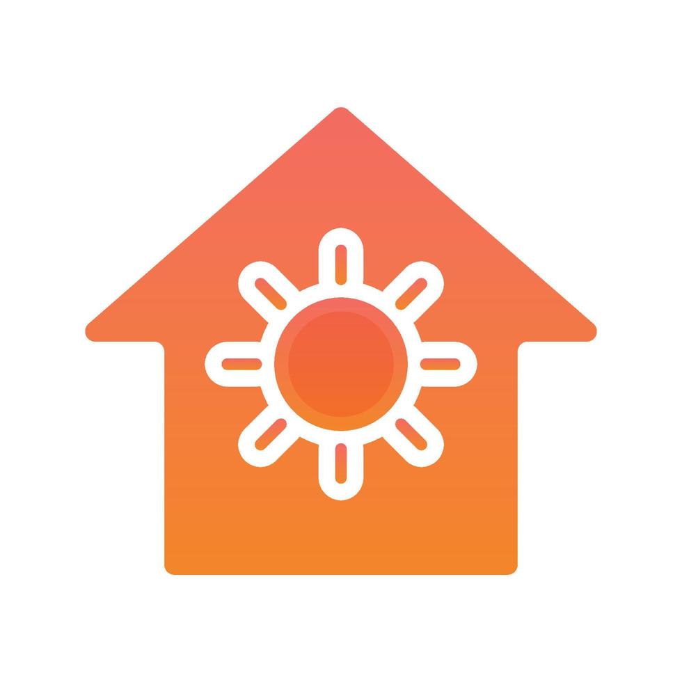 sun home logo gradient design template icon element vector