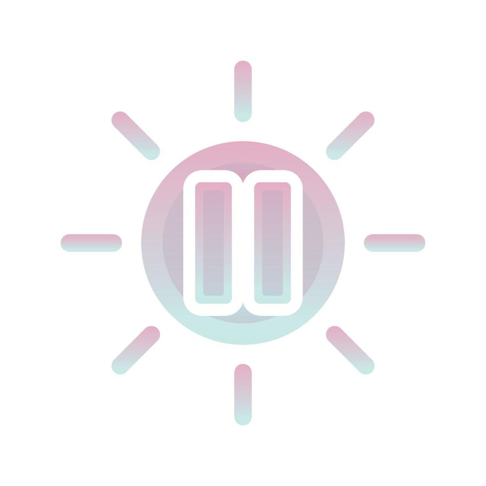 sun pause logo gradient design template icon element vector