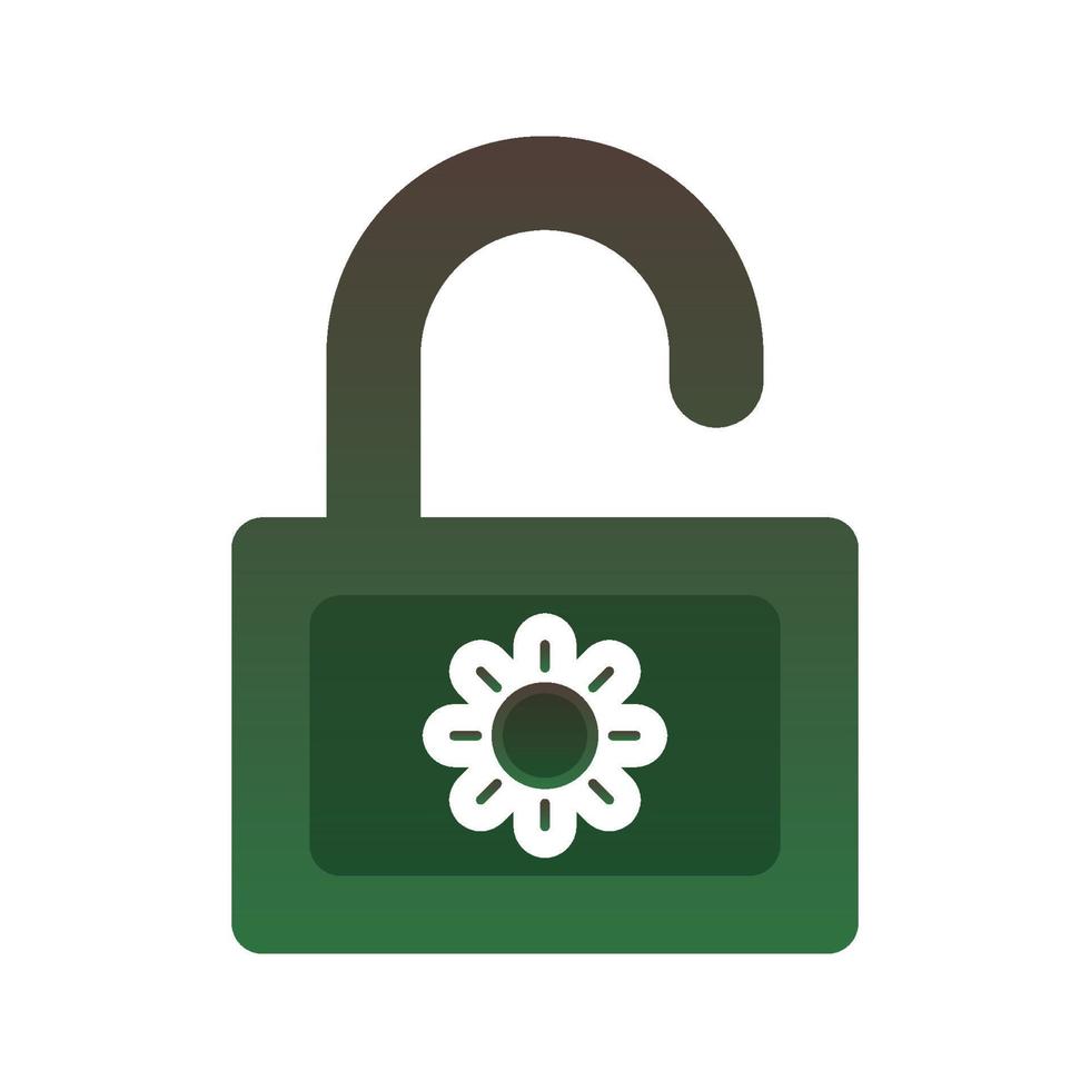sun padlock logo gradient design template icon element vector