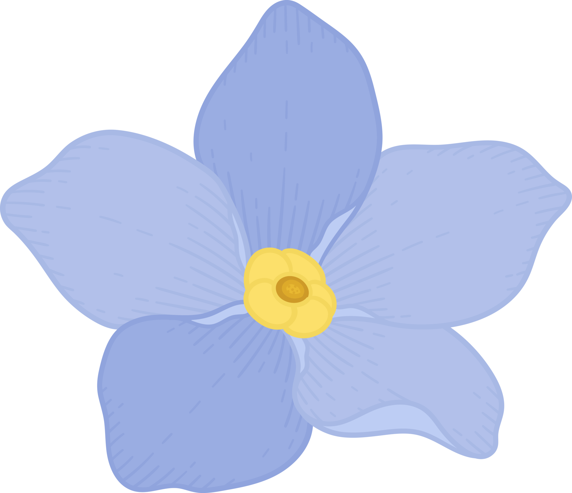 Blue me not flower hand drawn illustration. 10170529 PNG