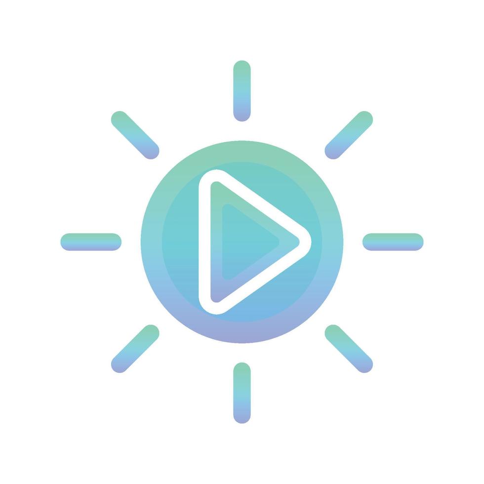 sun play logo gradient design template icon element vector