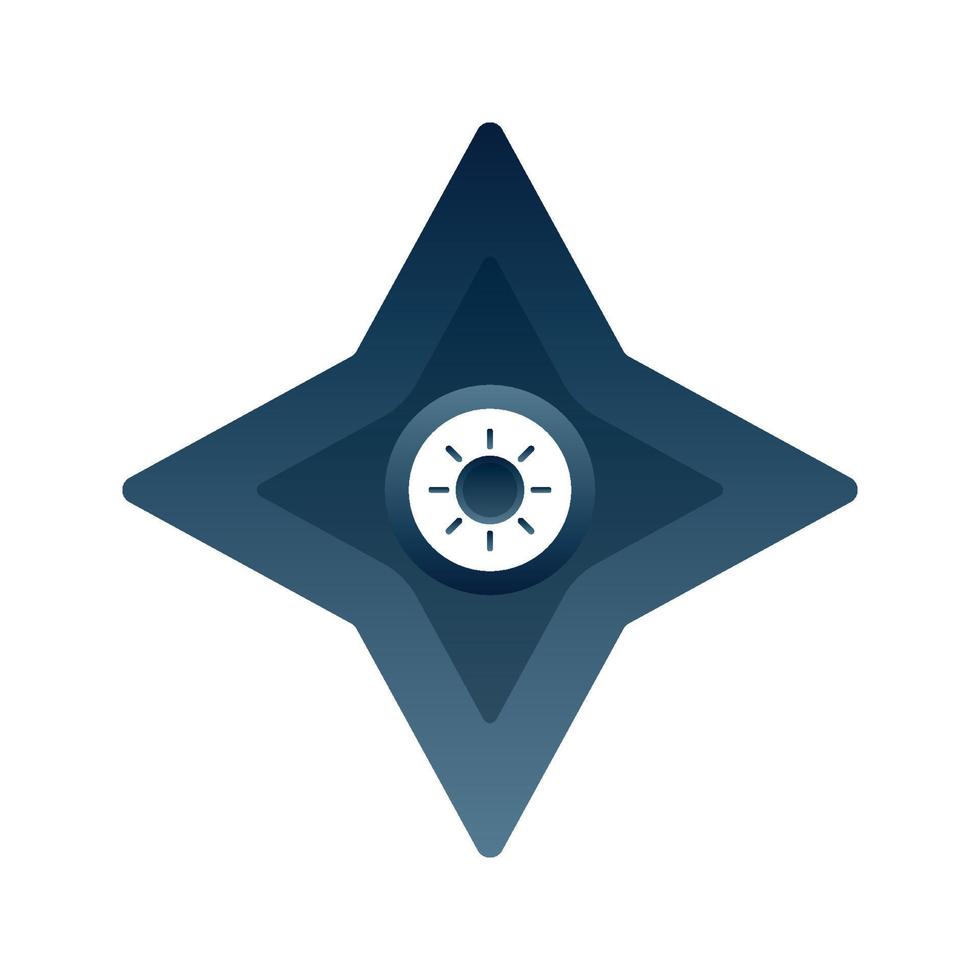 sun shuriken logo gradient design template icon element vector