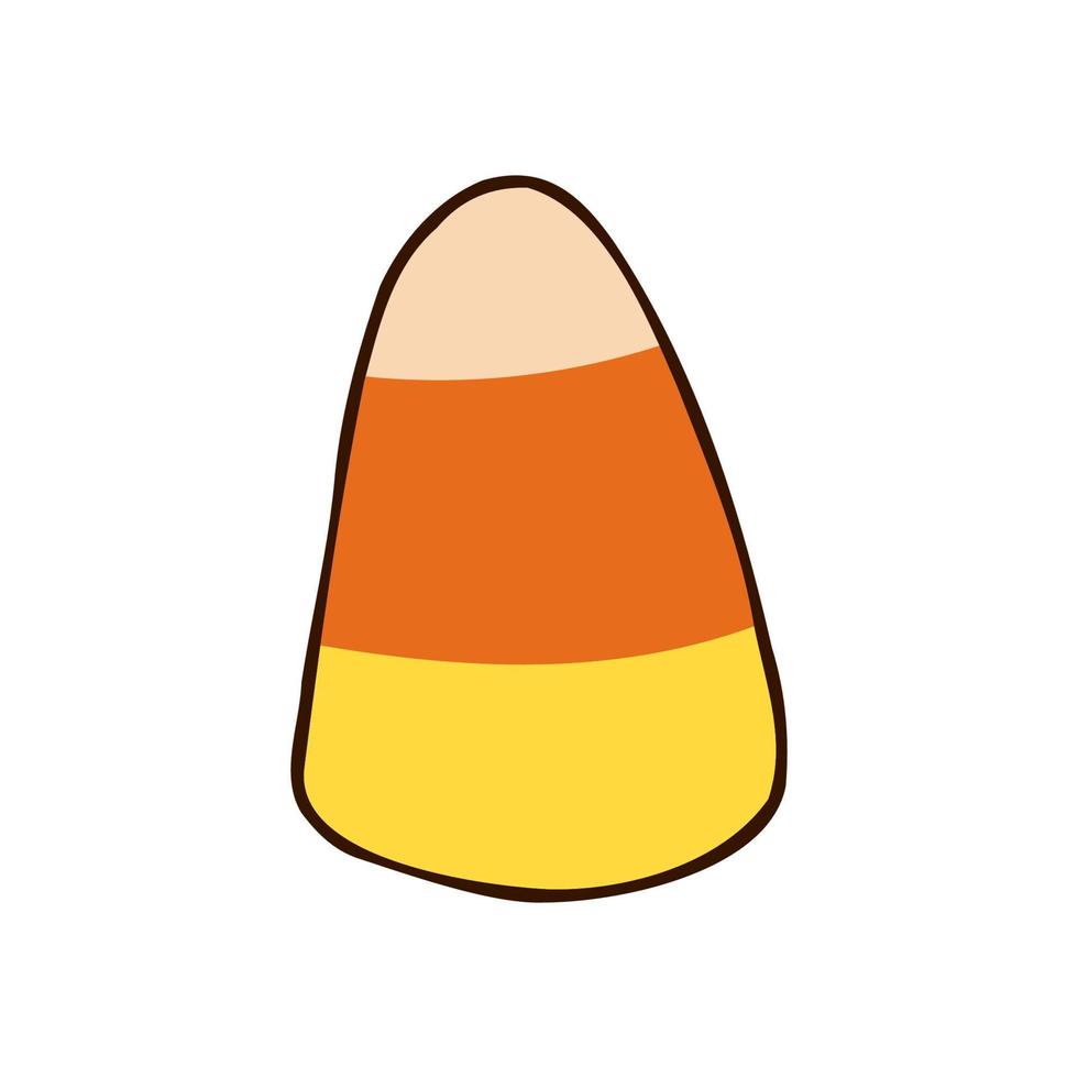 Halloween 2022 - October 31. A traditional holiday, the eve of All Saints Day, All Hallows Eve. Trick or treat. Vector illustration in hand-drawn doodle style. Candy Corn.