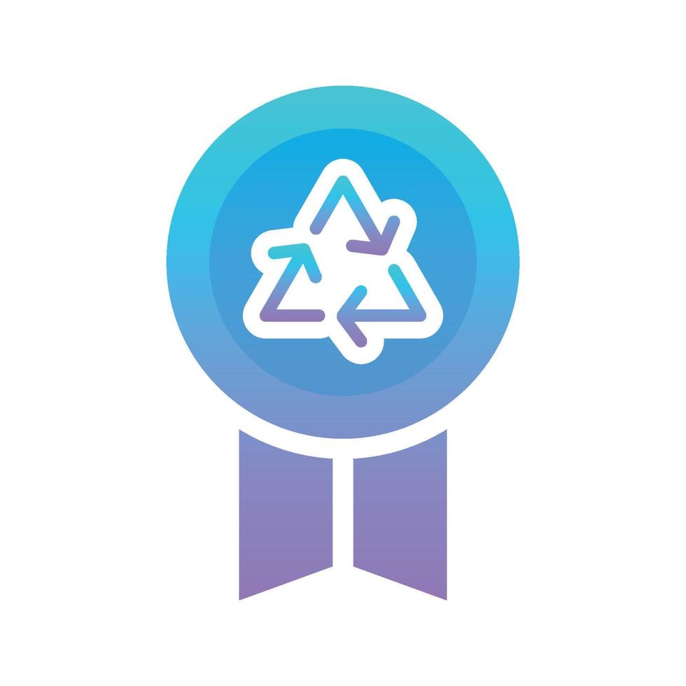 recycle medal logo gradient design template icon element vector