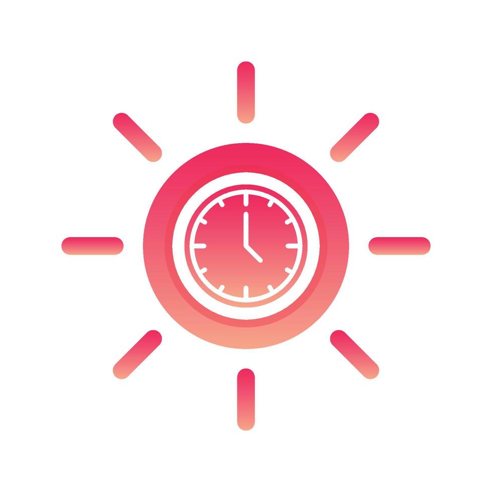 sun clock logo gradient design template icon element vector