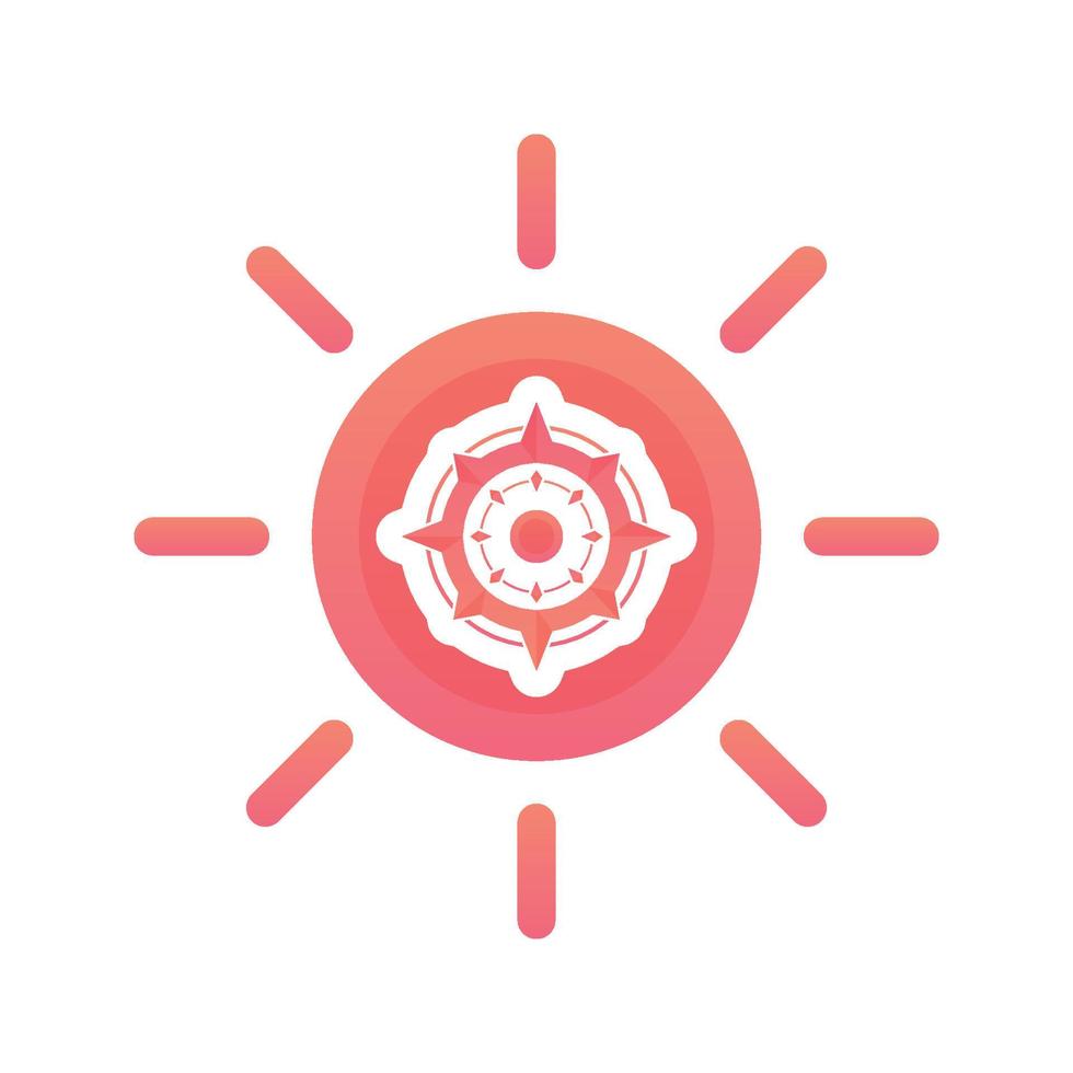 sol brújula logo degradado diseño plantilla icono elemento vector