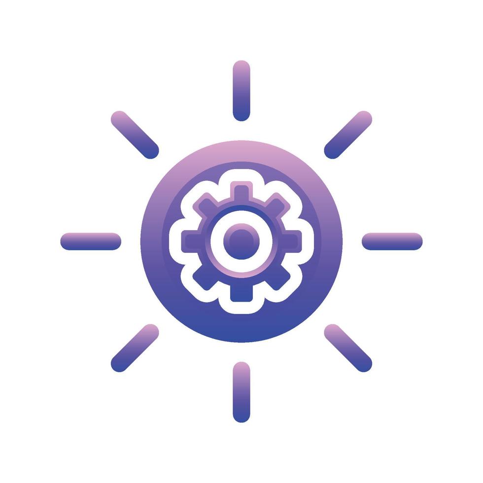 sun gear logo gradient design template icon element vector