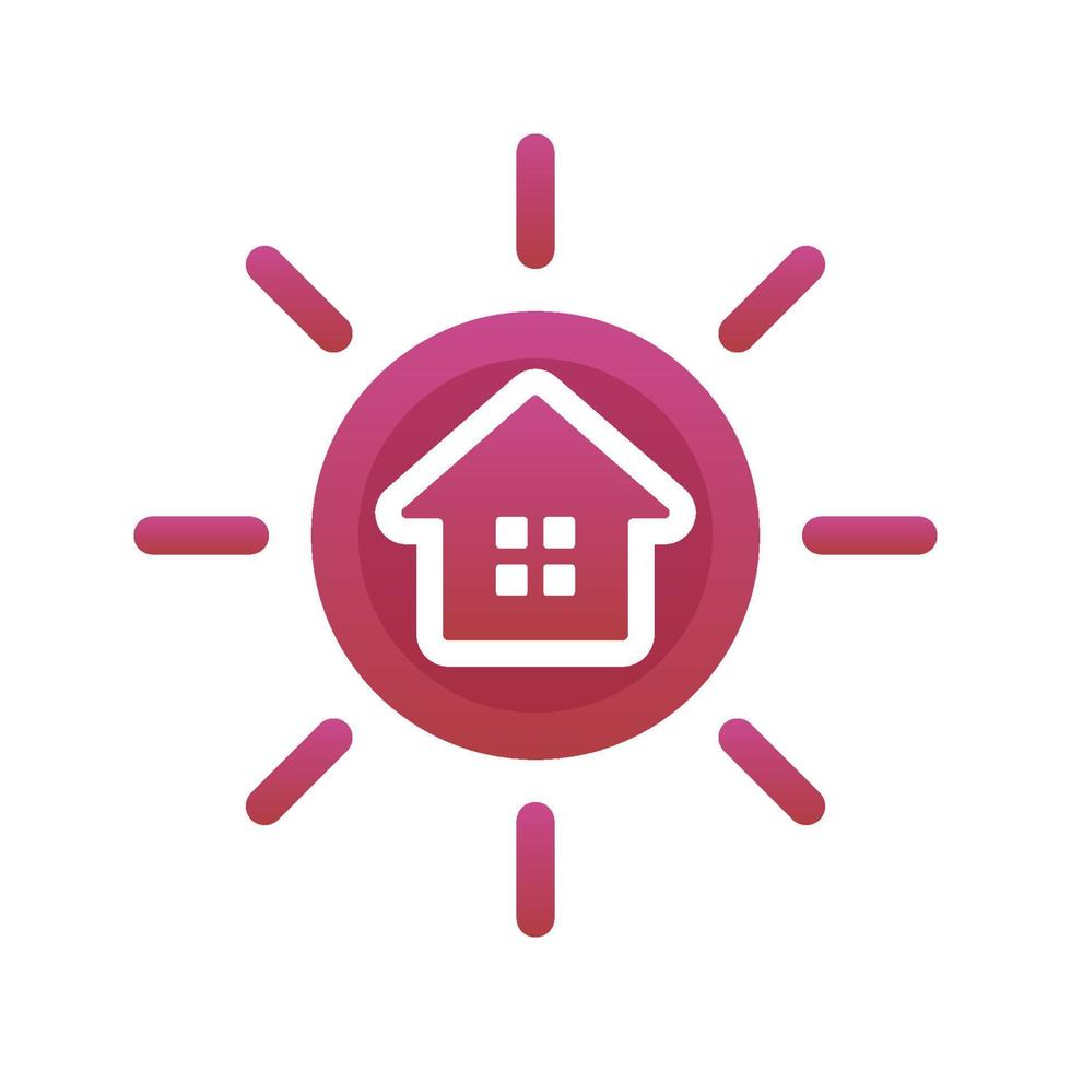 sun home logo gradient design template icon element vector